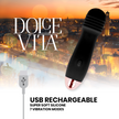 DOLCE VITA - Ladattava vibraattori , musta, 7 nopeutta