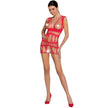 PASSION - Punainen verkkobodystocking, one size