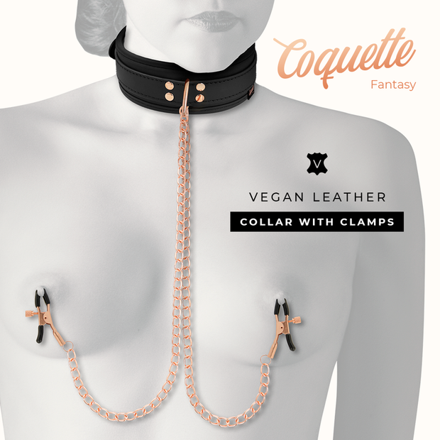 COQUETTE CHIC DESIRE - FANTASY NIPPELKLÄMME HALSBAND MED NEOPRENFODER