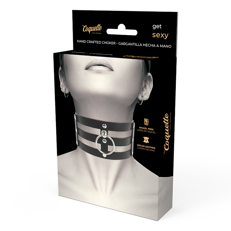 COQUETTE CHIC DESIRE - VEGANSK LÄDER CHOKER I FETISCHSTIL