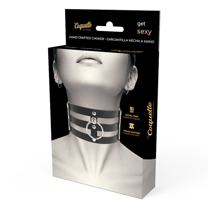 COQUETTE CHIC DESIRE - VEGANSK LÄDER CHOKER I FETISCHSTIL