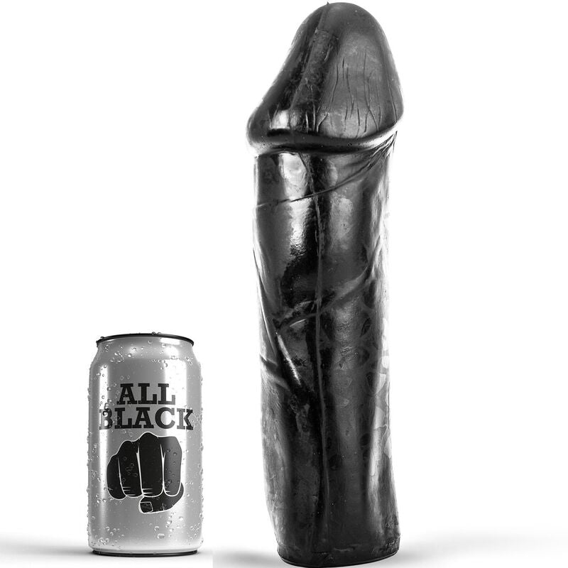 ALL BLACK - 28 cm dildo ilman kiveksiä