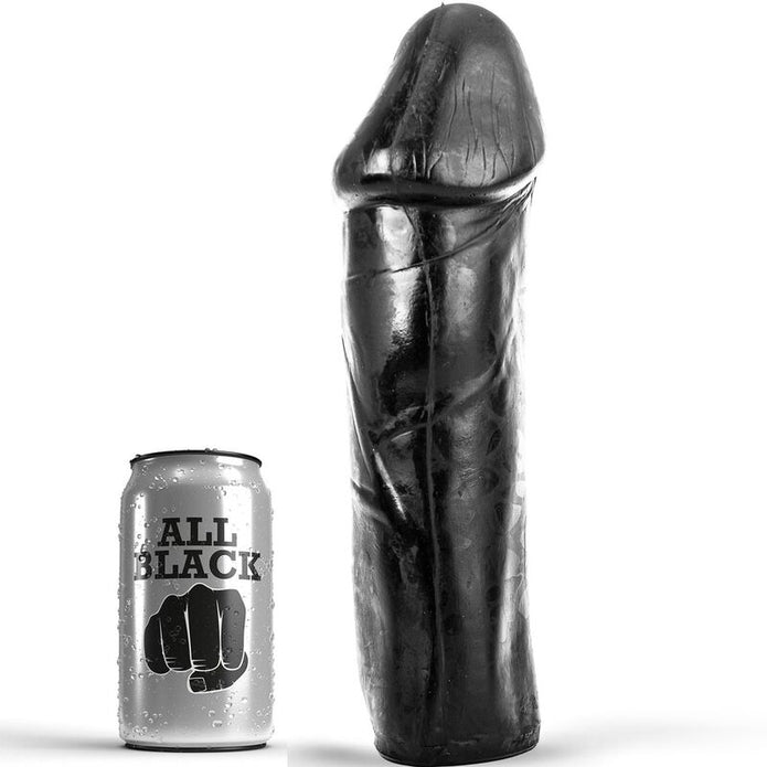 ALL BLACK - 28 cm dildo ilman kiveksiä
