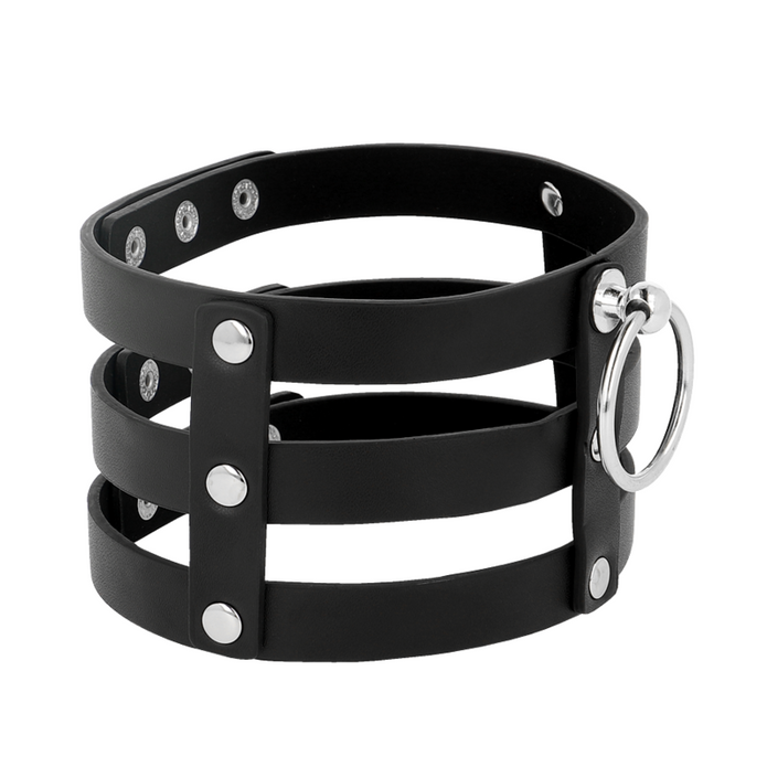 COQUETTE CHIC DESIRE - VEGANSK LÄDER CHOKER I FETISCHSTIL