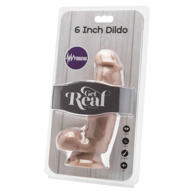 GET REAL -  12 cm  realistinen dildo kiveksillä ja värinällä