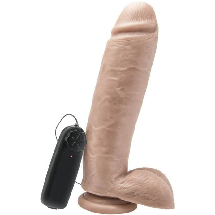 GET REAL - 25,5 cm , Realistinen dildo kiveksillä ja värinällä