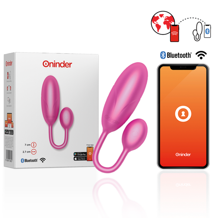 ONINDER - DENVER VIBRERANDE ÄGG ROSA 7 X 2,7 CM GRATIS APP
