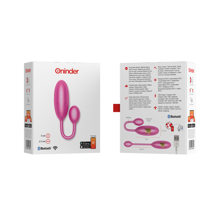 ONINDER - DENVER VIBRERANDE ÄGG ROSA 7 X 2,7 CM GRATIS APP
