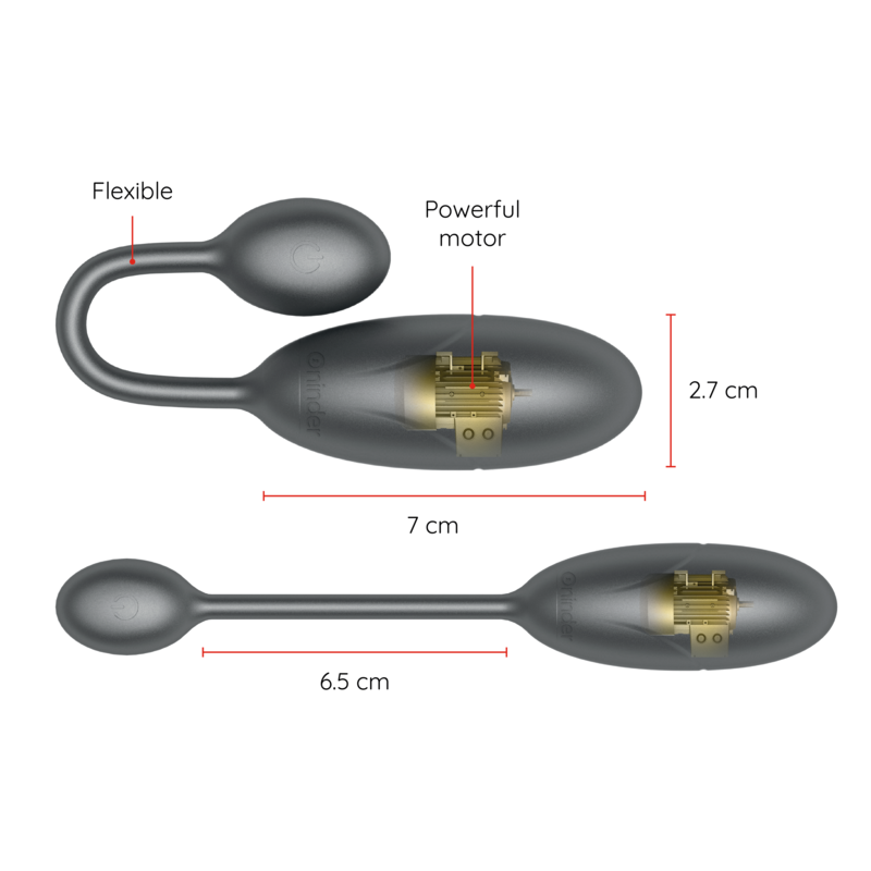 ONINDER - Värisevä kuula, musta 7 x 2,7 cm + sovellus