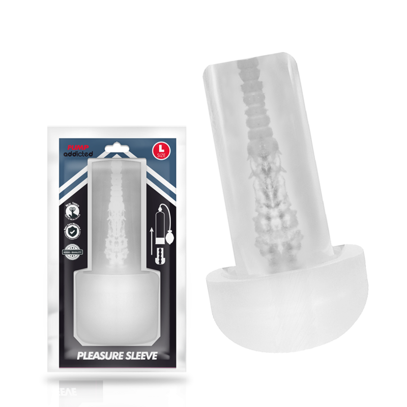 PUMP ADDICTED - PLEASURE SLEEVE MASTUBADOR SIZE L