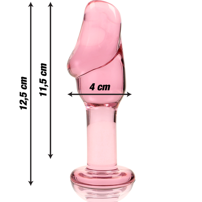 NEBULA SERIES BY IBIZA - MODEL 6 ANAL PLUG BOROSILICATE GLASS PINK 12.5 CM -O- 4 CM