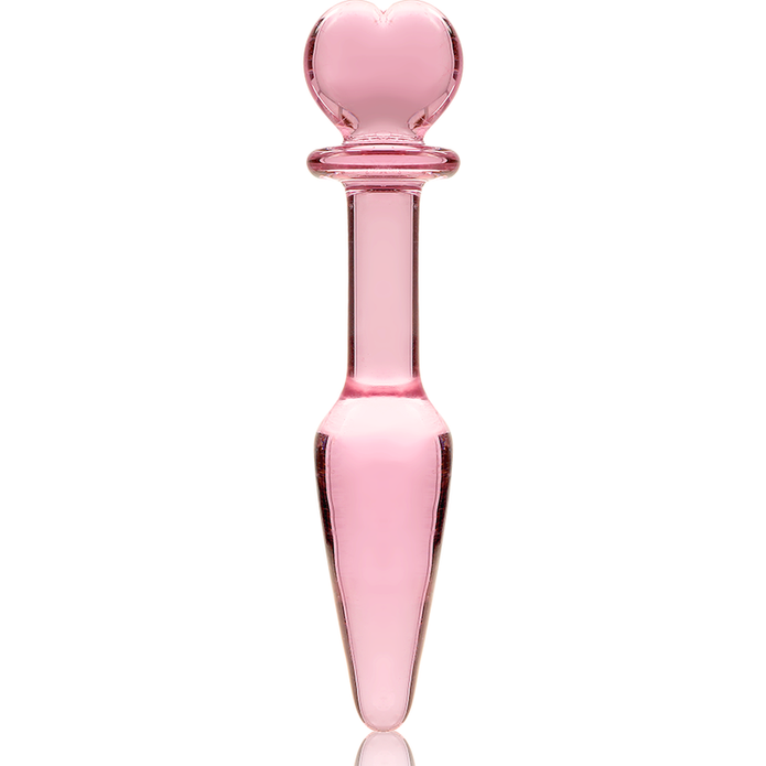 NEBULA SERIES BY IBIZA - MODEL 7 ANAL PLUG BOROSILICATE GLASS PINK 13.5 CM -O- 3 CM