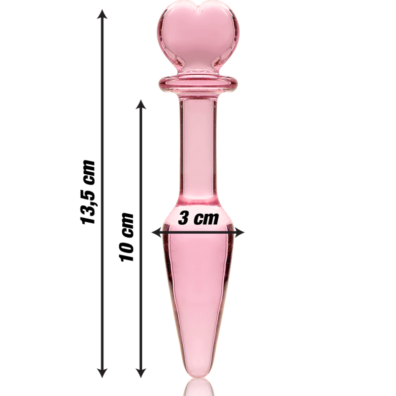 NEBULA SERIES BY IBIZA - MODEL 7 ANAL PLUG BOROSILICATE GLASS PINK 13.5 CM -O- 3 CM