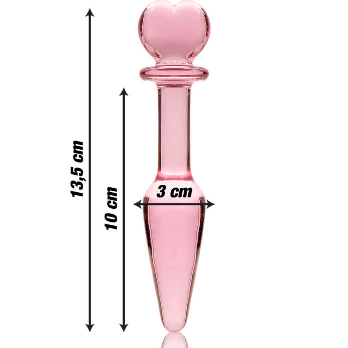 NEBULA SERIES BY IBIZA - MODEL 7 ANAL PLUG BOROSILICATE GLASS PINK 13.5 CM -O- 3 CM