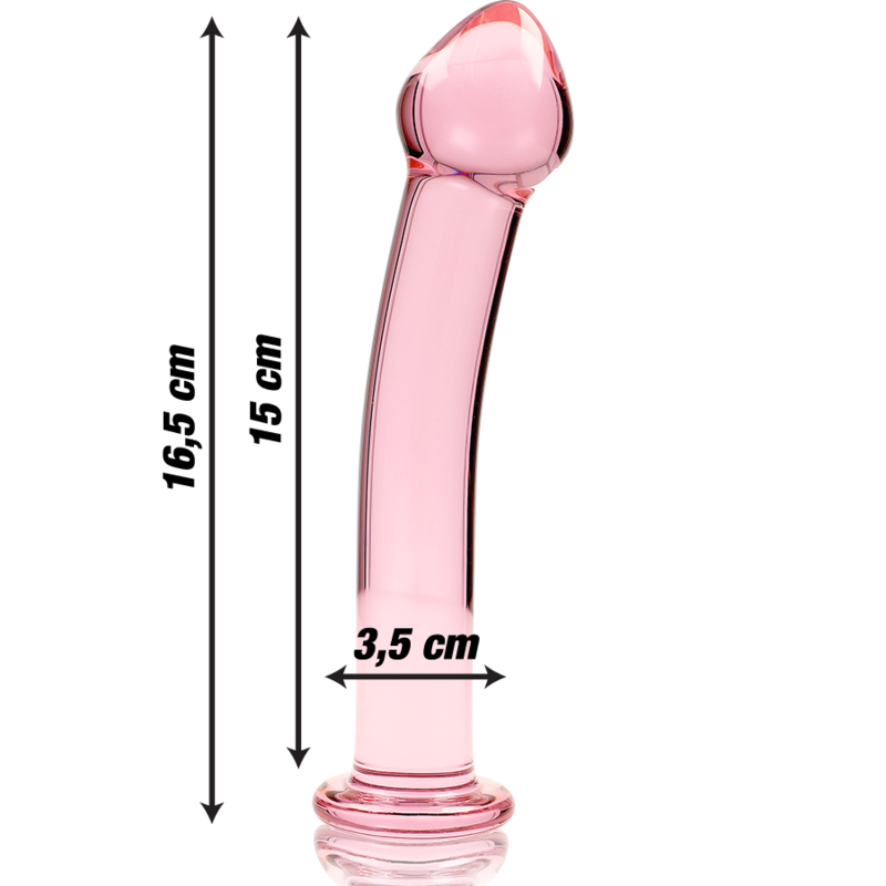 NEBULA SERIES BY IBIZA - Borosilikaattilasidi dildo pinkki 16 cm Ø 3 cm
