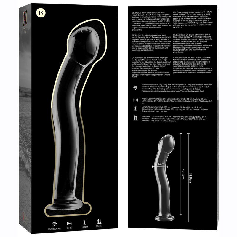 NEBULA SERIES BY IBIZA - Kirkas Dildo, 18,5 cm x 3,5 cm