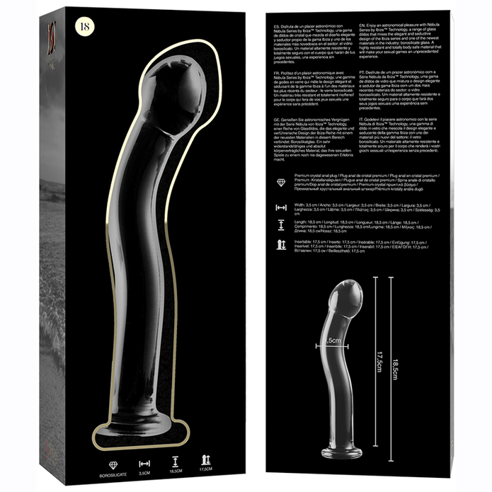 NEBULA SERIES BY IBIZA - Kirkas Dildo, 18,5 cm x 3,5 cm