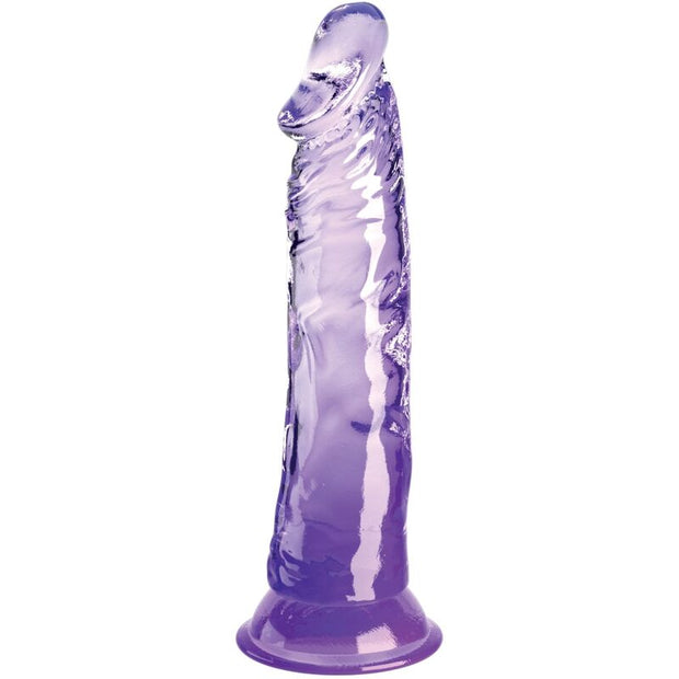 KING COCK -Läpinäkyvä realistinen dildo 19,7 cm, violetti