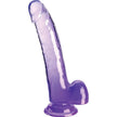 KING COCK -Läpinäkyvä realistinen dildo 20,3 cm, violetti
