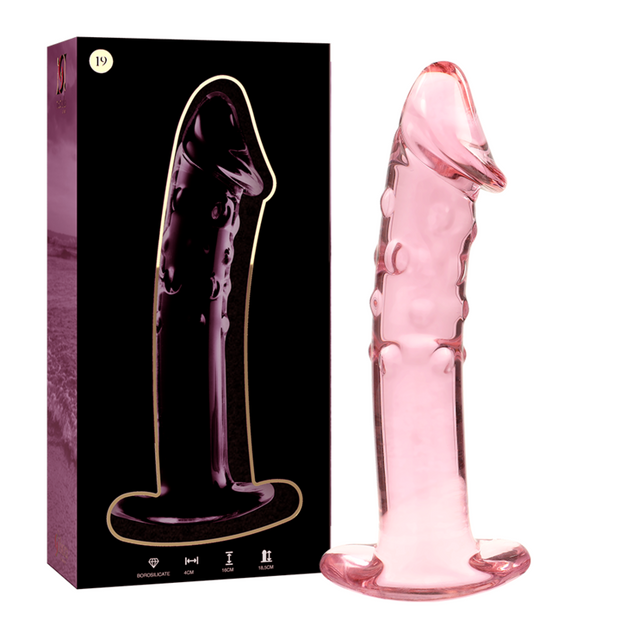 NEBULA SERIES BY IBIZA - MODEL 19 DILDO BOROSILICATE GLASS PINK 18.5 CM -O- 4 CM