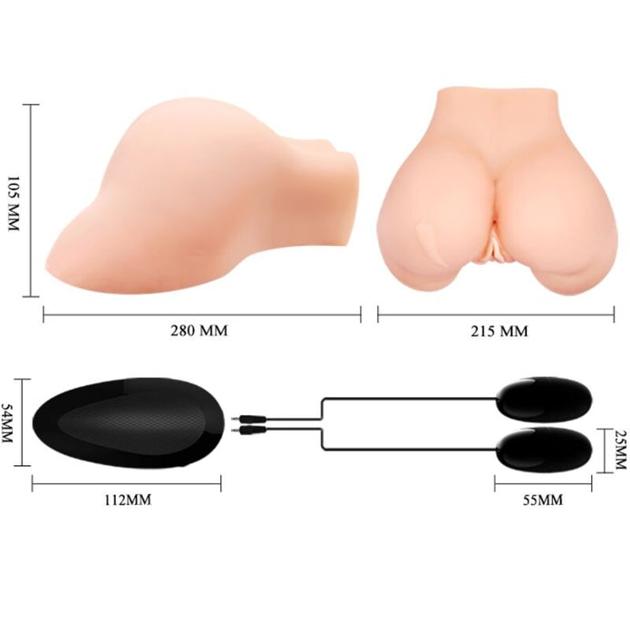 CRAZY BULL – VAGINA OCH ANUS MED REALISTISKT NÄT MED VIBRATION