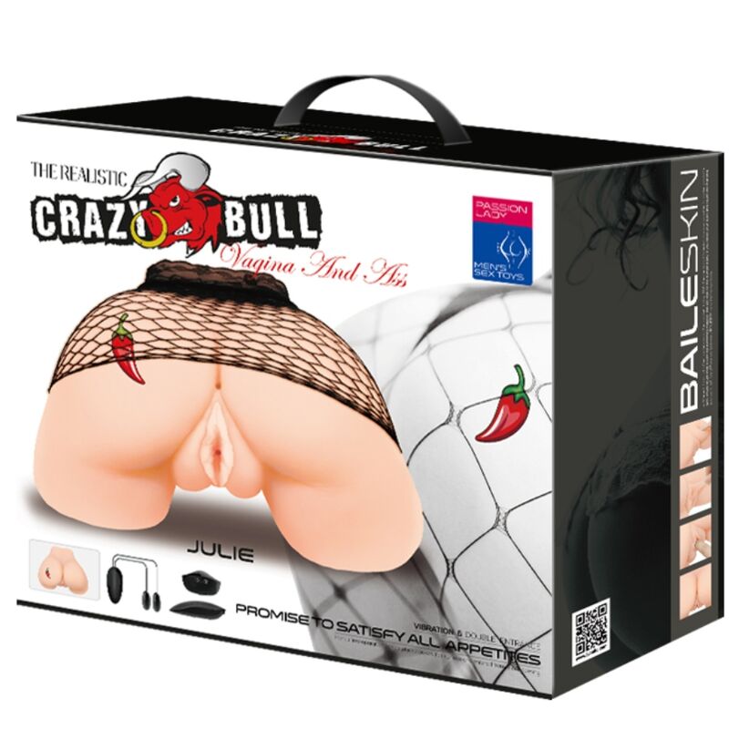 CRAZY BULL – VAGINA OCH ANUS MED REALISTISKT NÄT MED VIBRATION