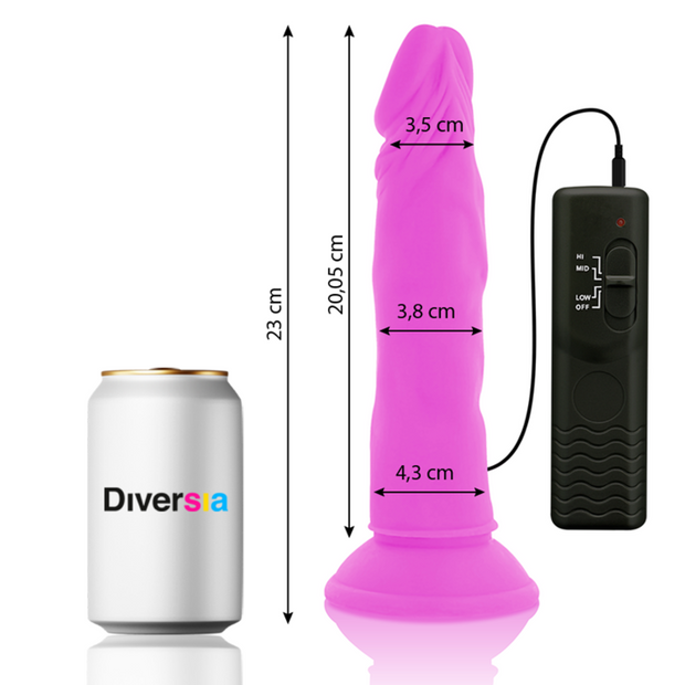 DIVERSIA - Joustava värisevä dildo  23 CM -O- 4.3 CM