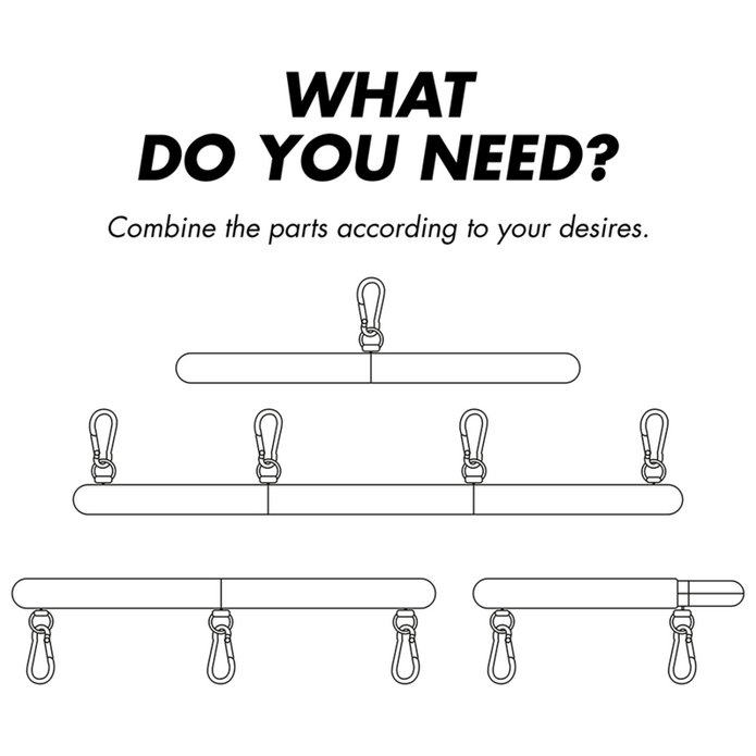 FETISH UNDERKASTELSE BONDAGE - STÄLLBAR SEPARERINGSSTÅNG 4 DELAR
