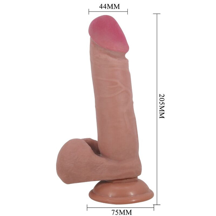 PRETTY LOVE - Sliding Skin - realistinen dildo, ruskea 20,5 cm