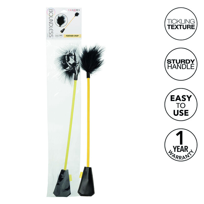 CALEXOTICS - Feather Crop - kaksipäinen piiska sulalla ja tekoturkiksella