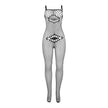 SUBBLIME - 952112 FISHNET BODYSTOCKING WITH DETAILS ON THE CHEST AND BELLY BLACK ONE SIZE