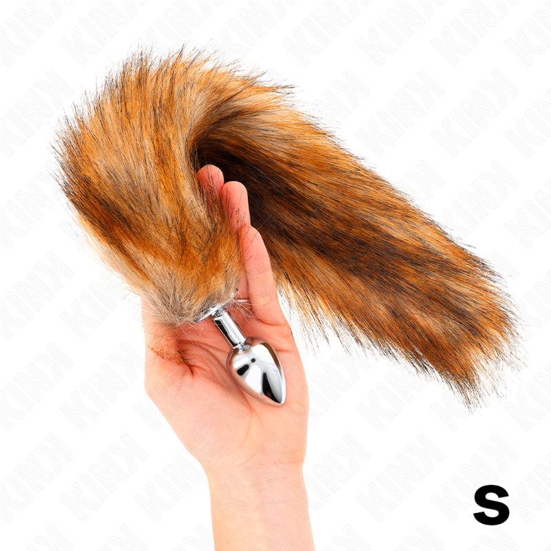 KINK - Anaalitappi S 7 x 3 cm, keinotekoinen häntä 40 cm, ruskea