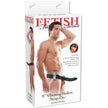 FETISH FANTASY SERIES - 19 cm Värisevä Ontto Strap-on Musta