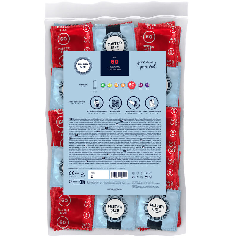 MISTER SIZE - Koko XL 60 mm – 100 kpl kondomit
