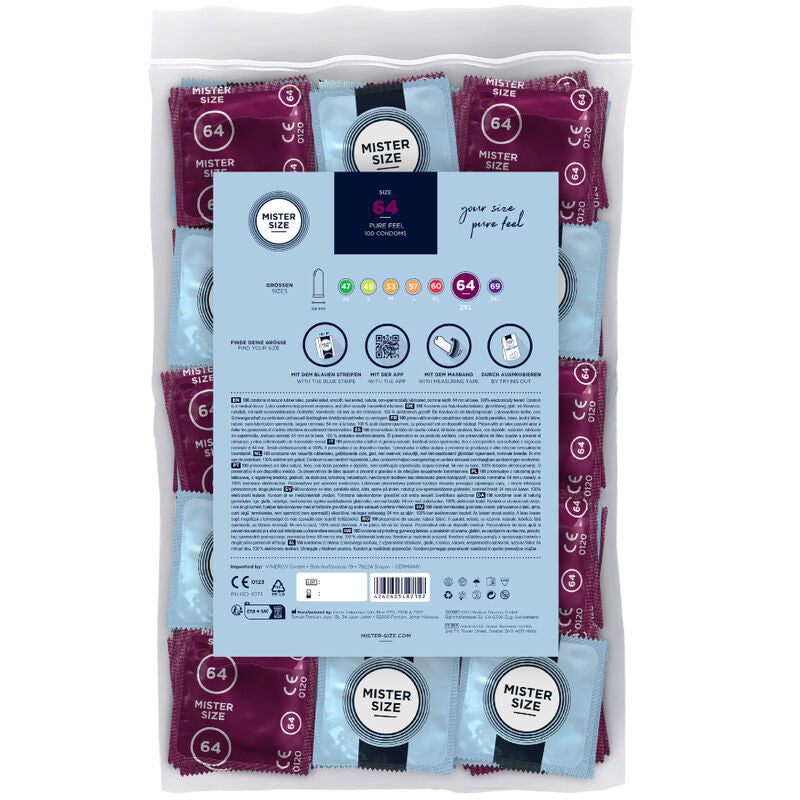 MISTER SIZE - Kondomit koko XL 64 mm 100 kpl