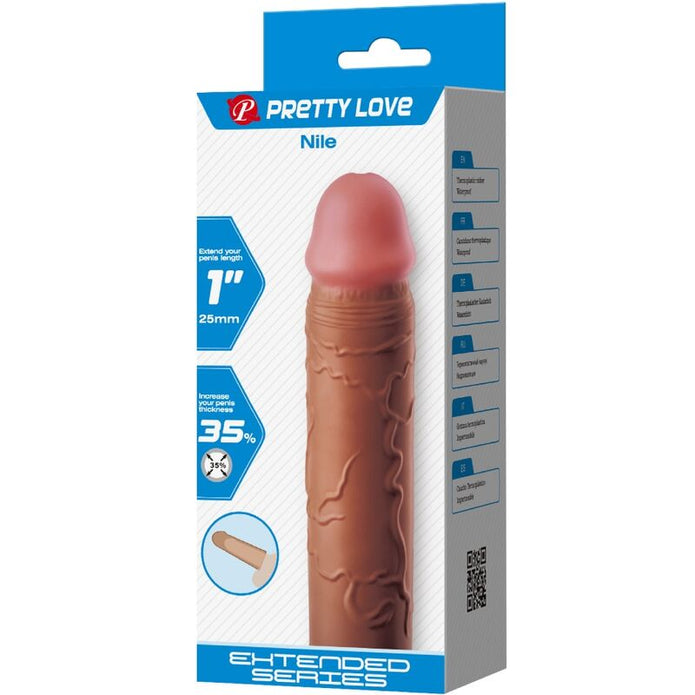 PRETTY LOVE - NILE PENIS SLEEVE WITH 2.5 CM EXTENSION MULATTO