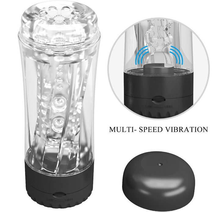 PRETTY LOVE - TAMARA MALE MASTURBATOR MULTI-SPEED VIBRATOR BLACK