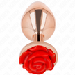 KINK - PINK GOLD ANAL PLUG WITH RED ROSE L