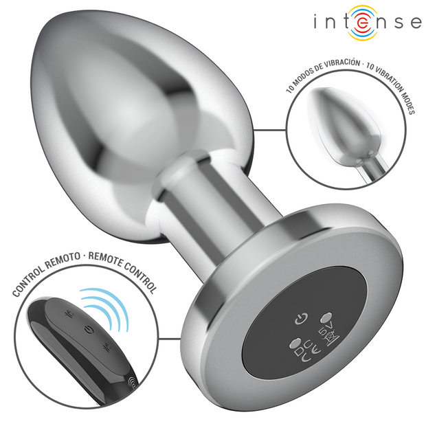 INTENSE - ANAL PLUG 10 VIBRATIONS METAL WITH REMOTE CONTROL L