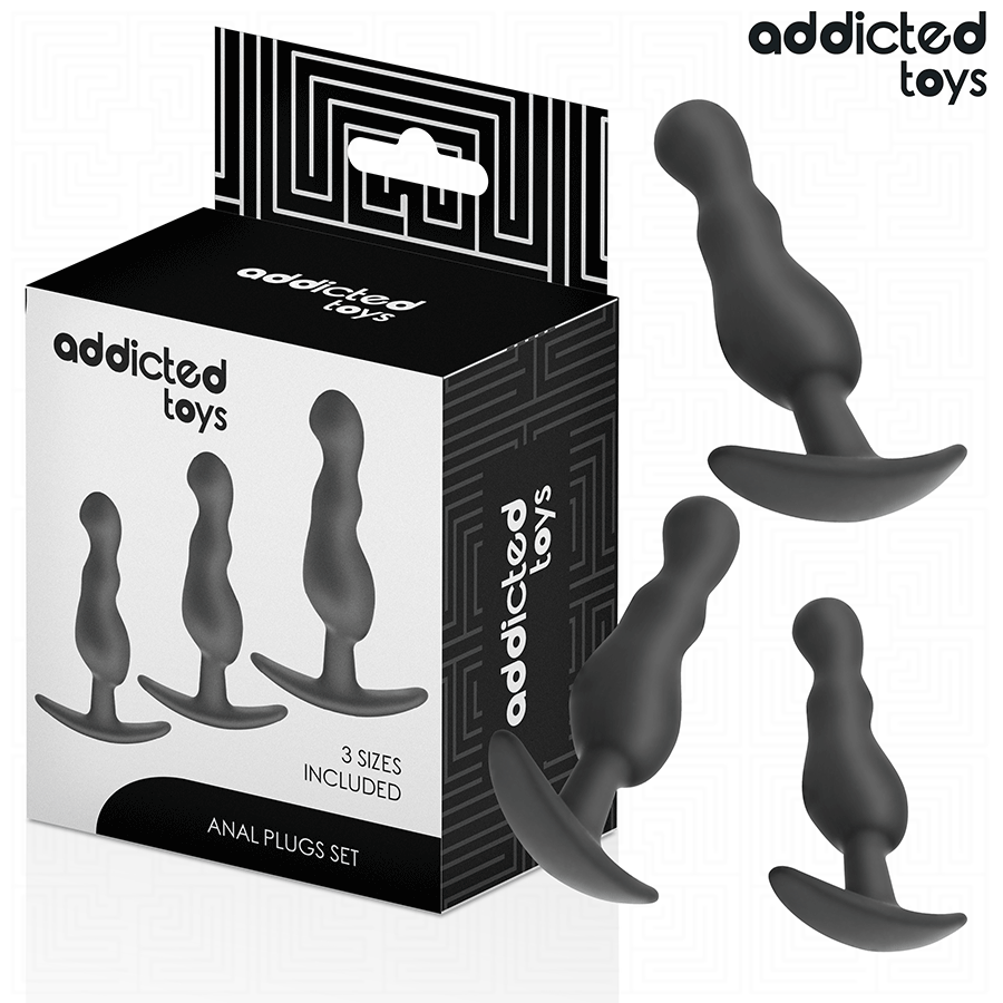 ADDICTED TOYS - Silikoninen anaalitappisarja, 3 osaa, malli 1