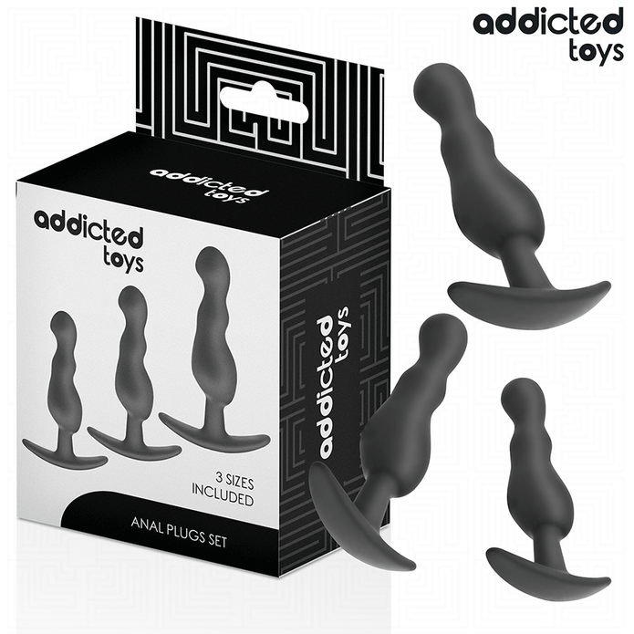 ADDICTED TOYS - Silikoninen anaalitappisarja, 3 osaa, malli 1