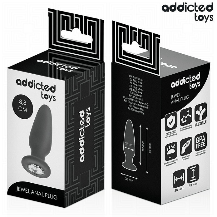 ADDICTED TOYS - ANAL PLUG WITH JEWEL SILICONE SIZE S 8.8 CM