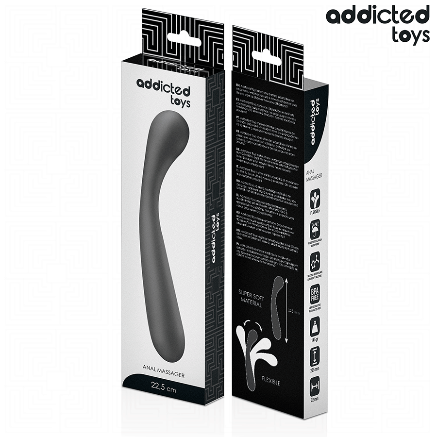 ADDICTED TOYS - 22,5 cm silikoninen tuplapaa anaalimassager
