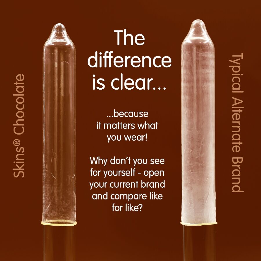 SKINS - Suklaan makuiset kondomit, 4kpl