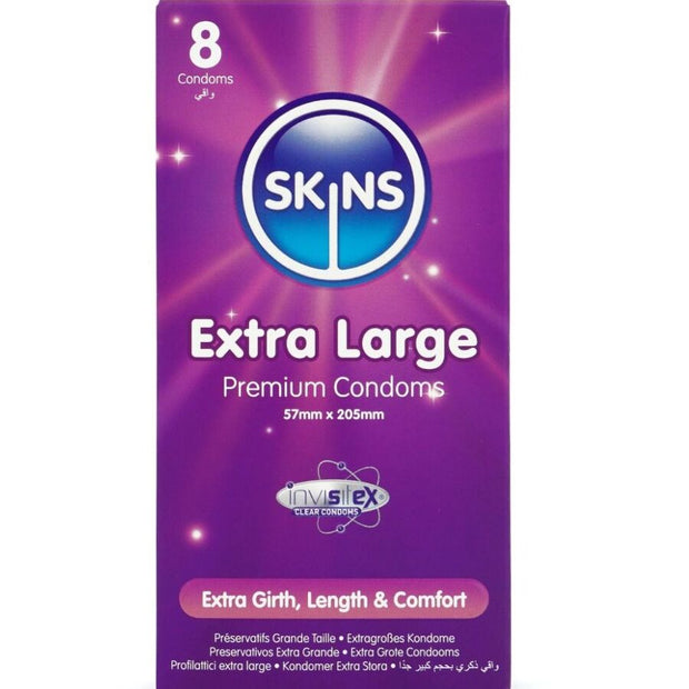 SKINS - EXTRA LARGE PREMIUM CONDOMS PACK 8