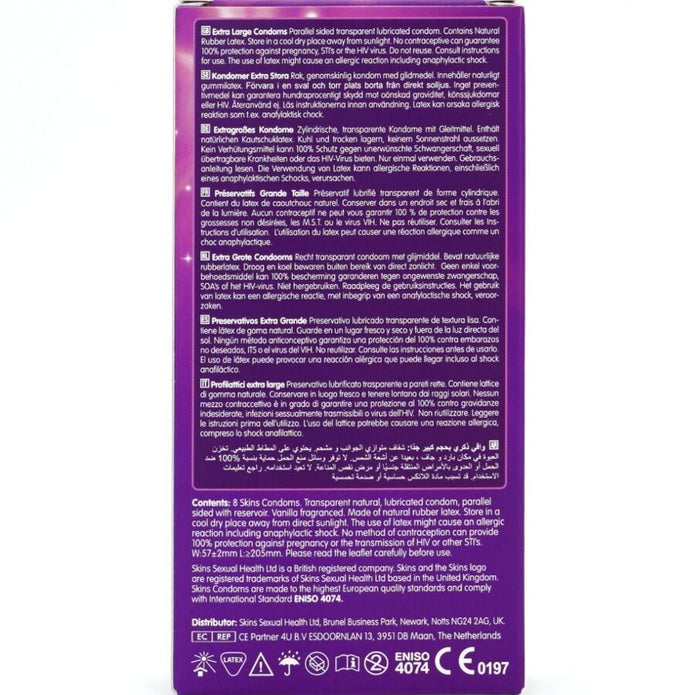 SKINS - Ekstra isot-kondomit, 8kpl