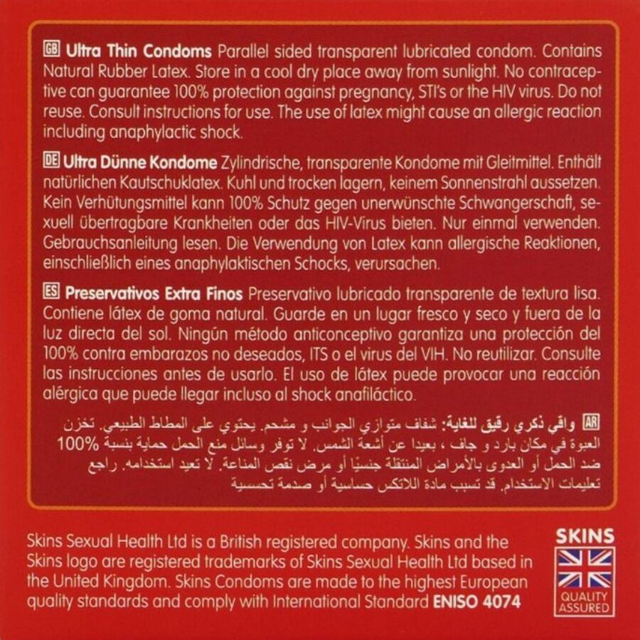 SKINS - Ultra Thin – Kondomit, 4 kpl