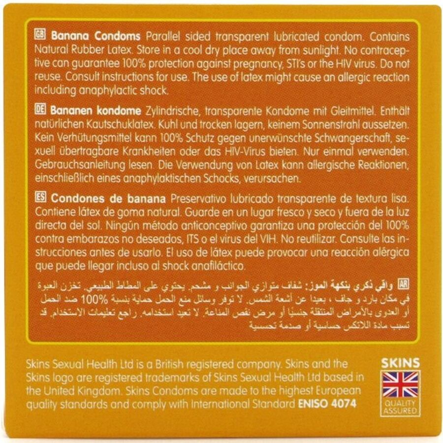 SKINS - BANANA PREMIUM kondomit 4 kpl