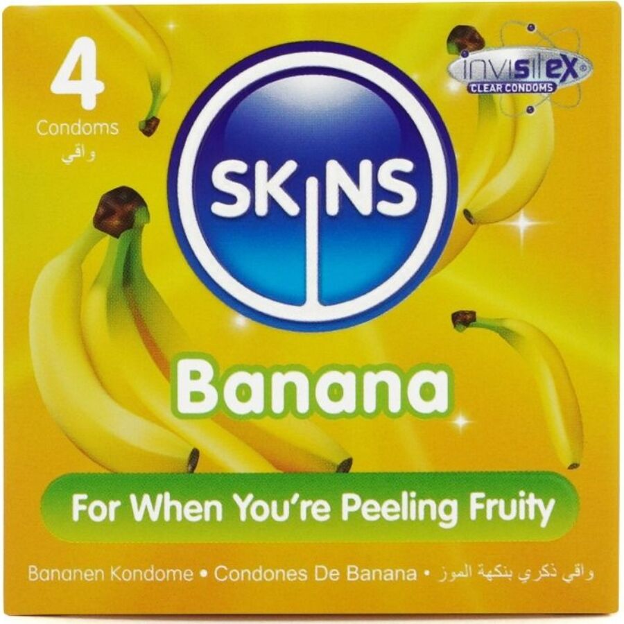 SKINS - BANANA PREMIUM kondomit 4 kpl