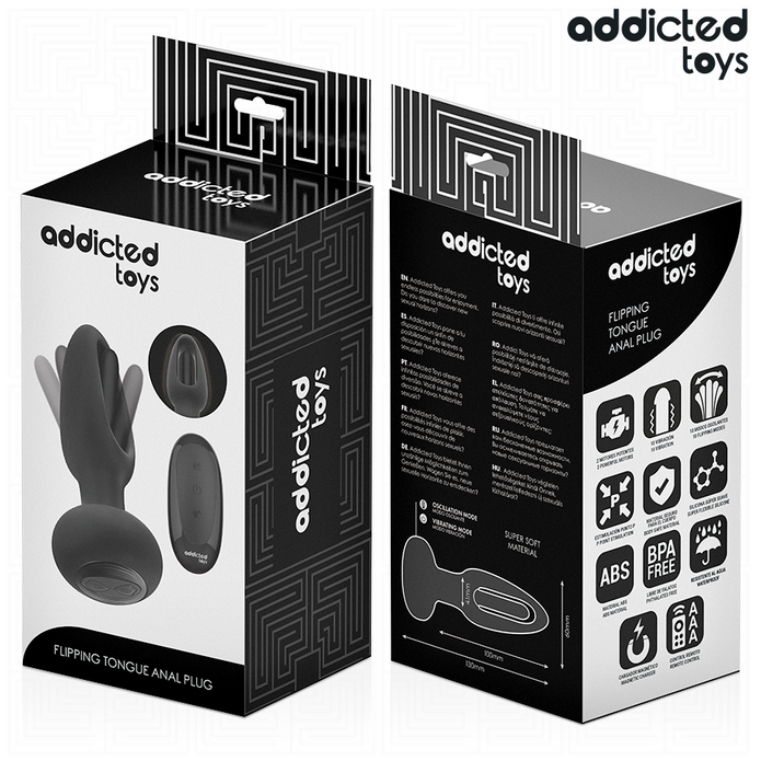 ADDICTED TOYS - Anaalitappi värisevällä kielellä ja kaukosäätimellä